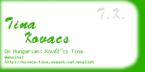 tina kovacs business card